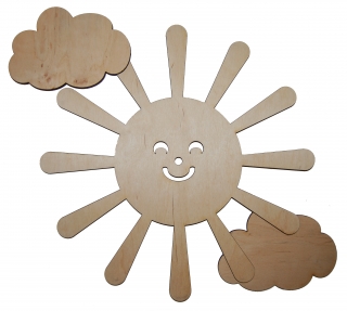 Cadran ceas Soare si nori - Set din 3 componente